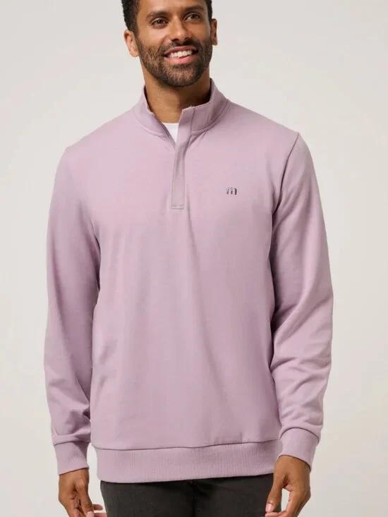 Travis Mathew Cloud 2.0 Quarter Zip Sweater Men's XL Powder Blue Elderberry Golf - Picture 2 of 15